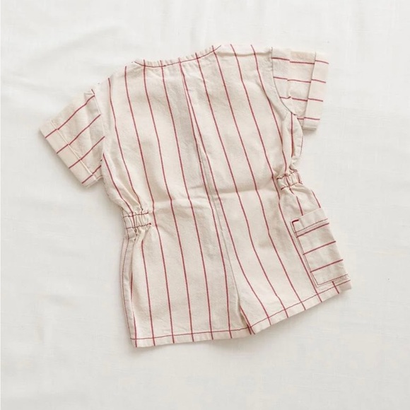 NWT Fin & Vince Short Painter Jumpsuit - Red Stripes - Picture 2 of 2